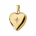 14K Yellow .005 CTW Diamond Heart Locket Pendant